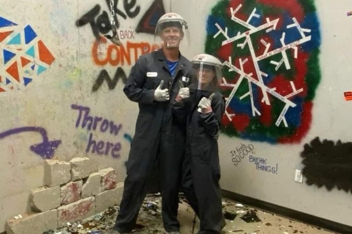 a person holding a sign