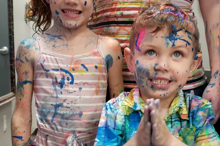 a child looking at the camera